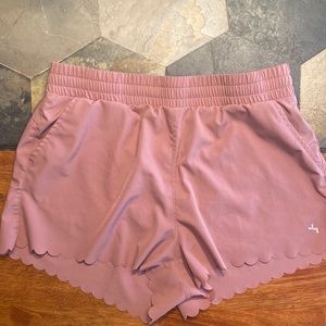 Rose JoyLab shorts with scalloped trim.